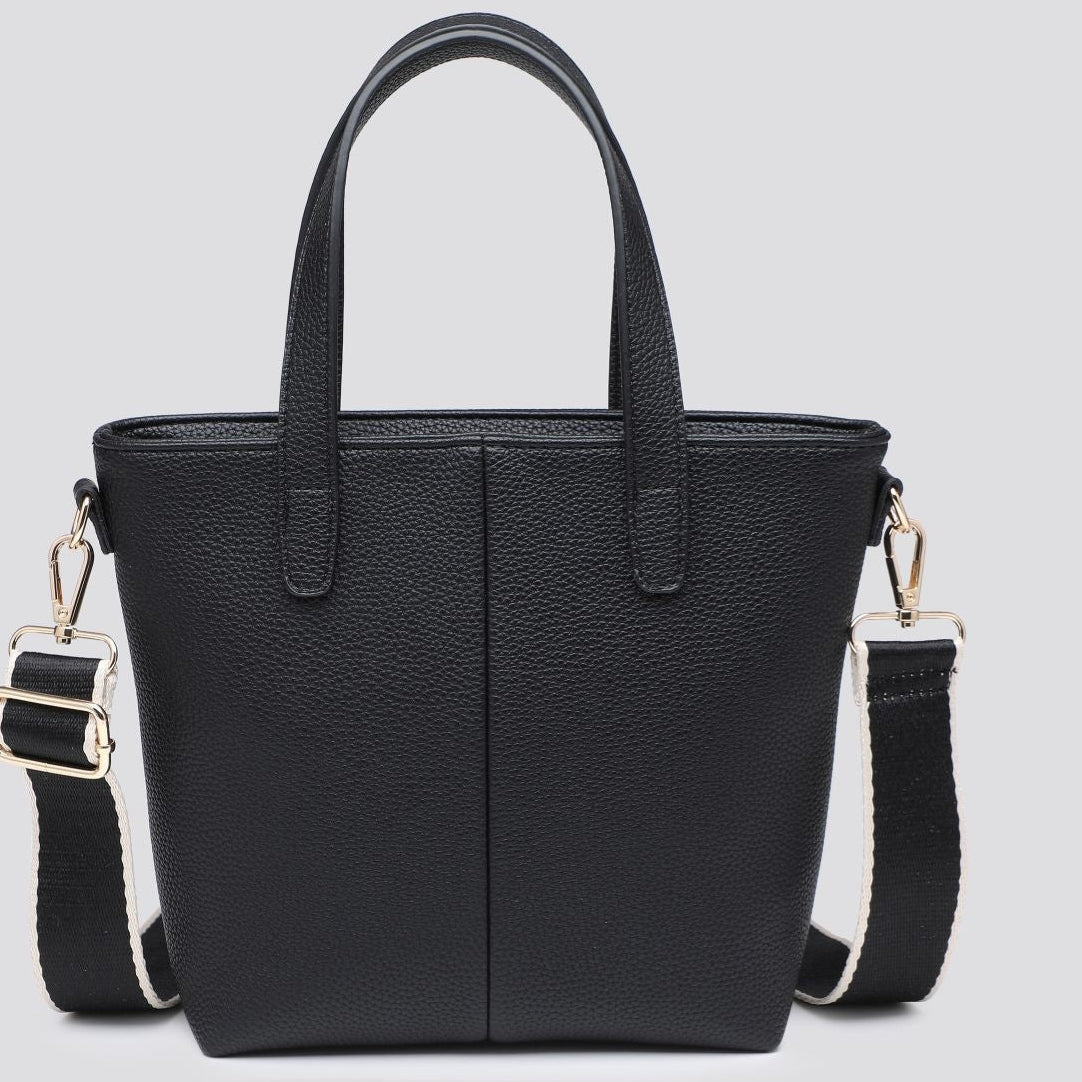 Mini Cross Body Tote Bag / Contrasting Strap