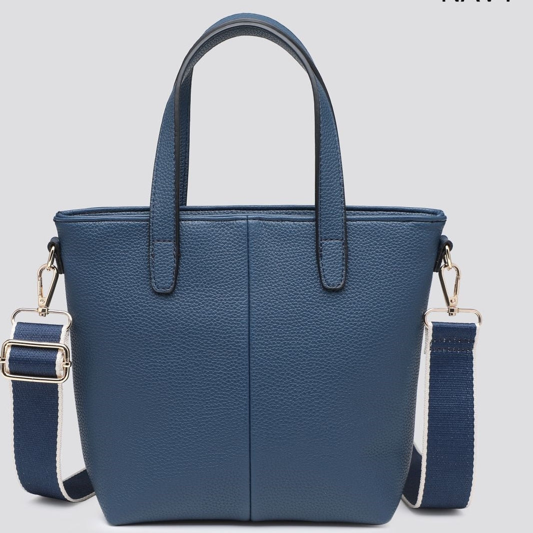 Mini Cross Body Tote Bag / Contrasting Strap