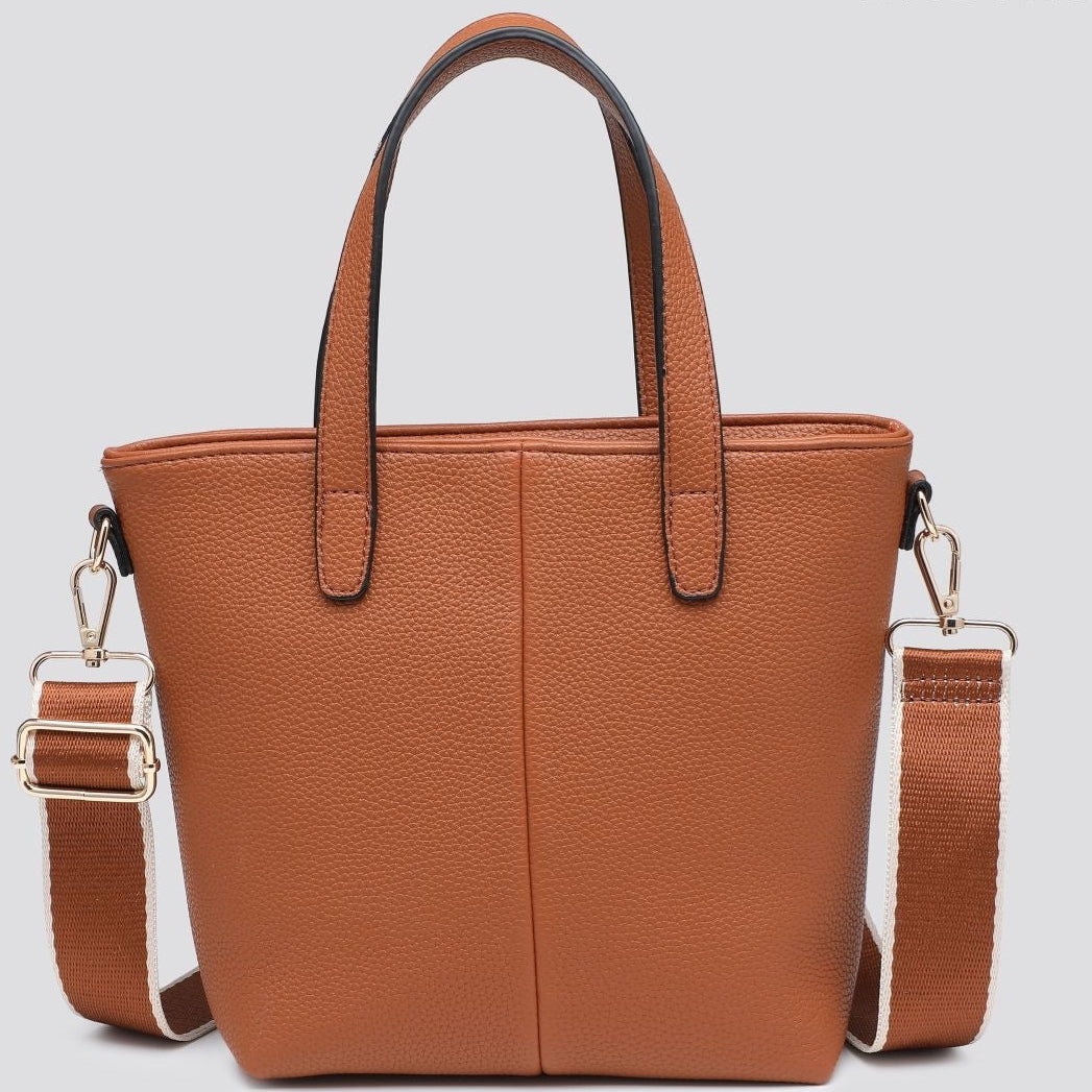 Mini Cross Body Tote Bag / Contrasting Strap
