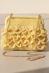 Scallop Raffia Clutch Bag