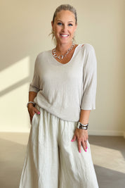 Linen Blend Layering Top