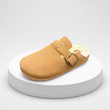 Fur-Lined Buckle Mule