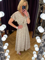 Ditsy Print  Tiered Dress