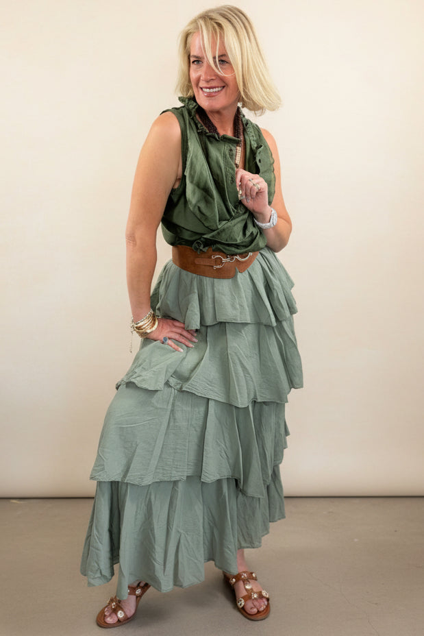 Dune Strapless Tiered Maxi Dress