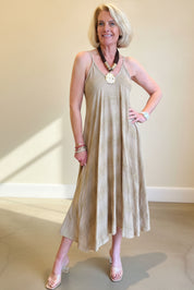 Sophia Bias Cut Gold Thread Dress