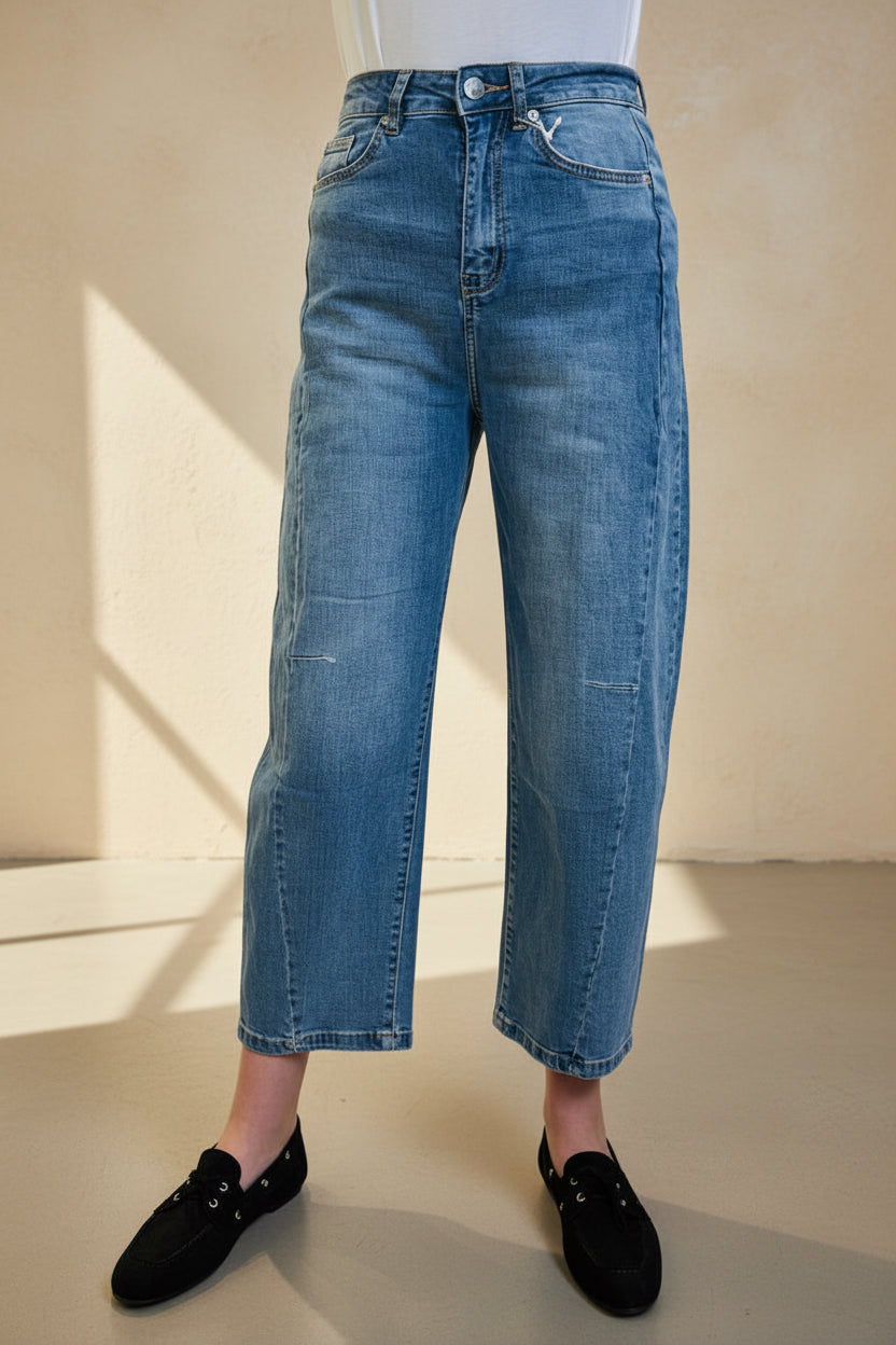 High Waisted Barrel Jeans