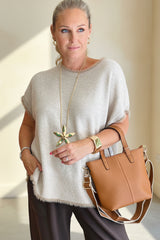 Boxy Fur trim Knit