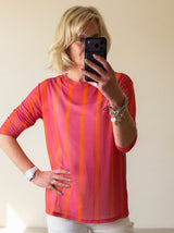 Henley Mesh Layering Top