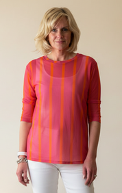 Henley Mesh Layering Top