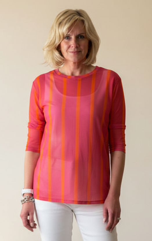 Henley Mesh Layering Top