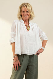 Soft Cotton Oversized Smock Blouse