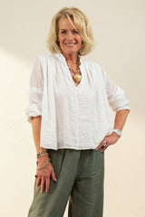 Soft Cotton Oversized Smock Blouse