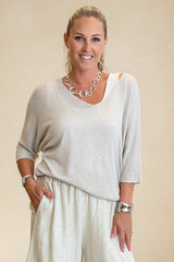 Linen Blend Layering Top