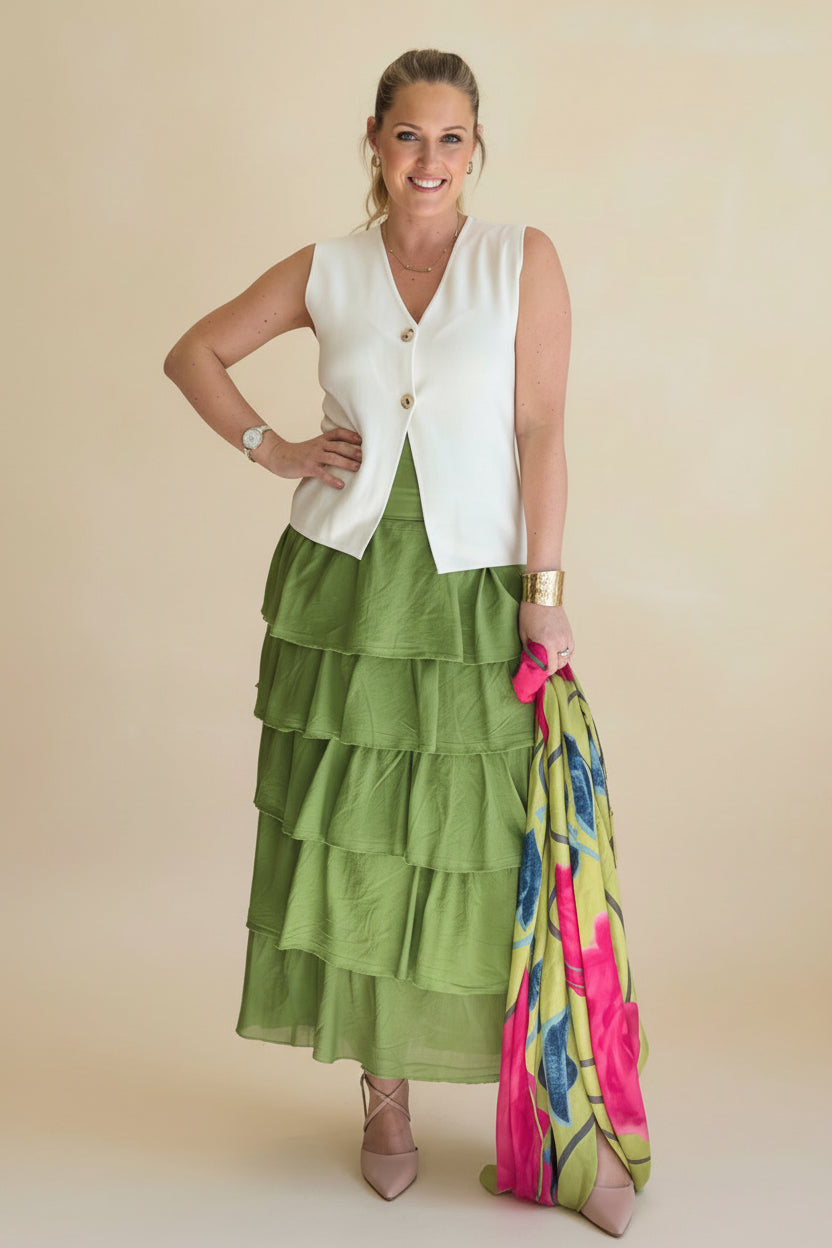 Tiered Ruffle Maxi Skirt