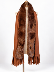 'Suede and Fur' Tassle Shawl