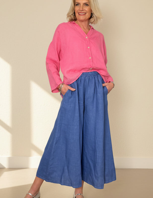 Linen Wide Leg Cullottes