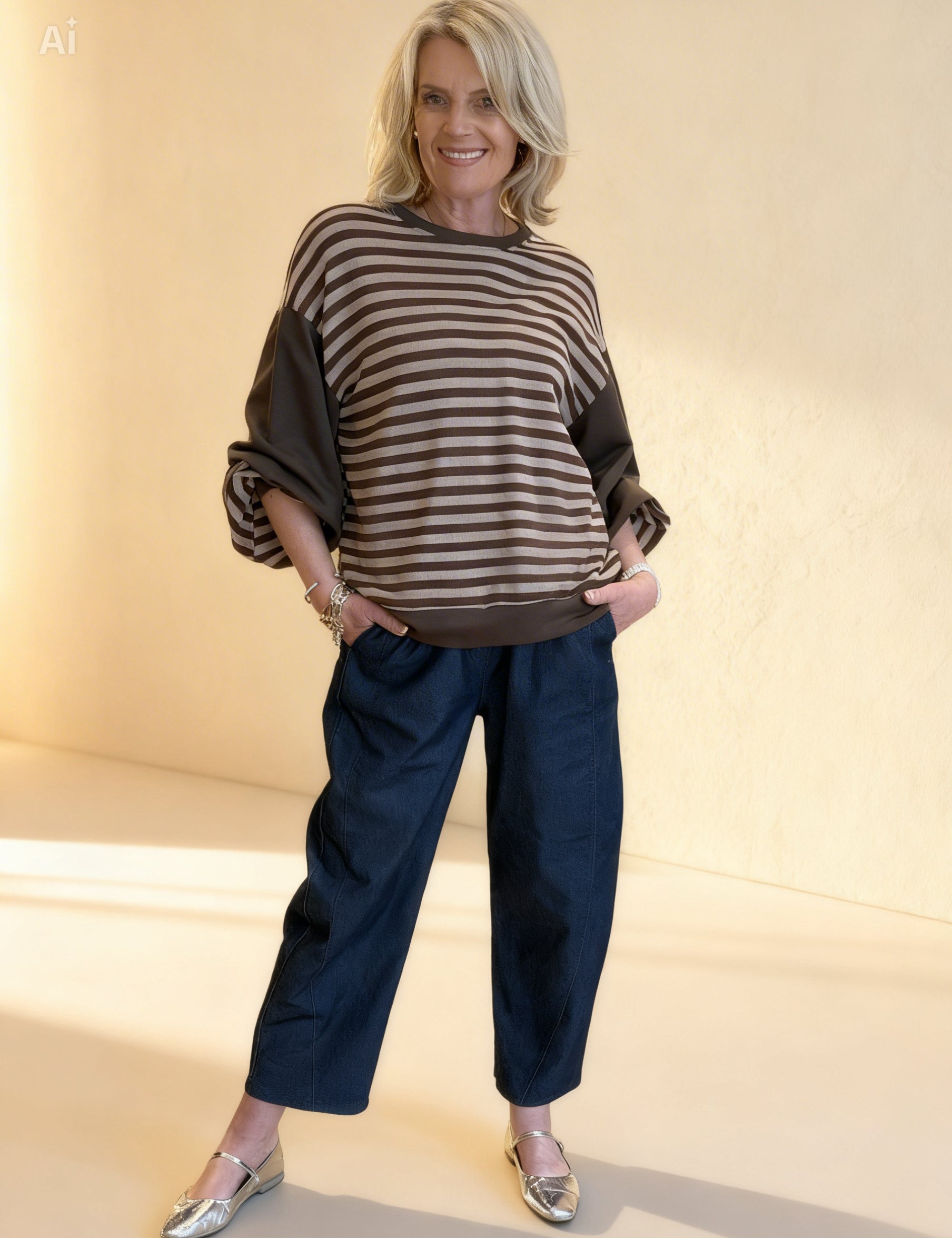 Coast Line - Balloon Sleeve Sweat Shirt