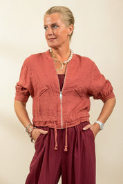 Linen Bomber Jacket