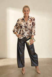 Floral  Wrap Blouse