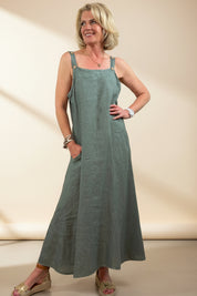 Linen Pinafore Dress