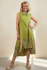 Petra Linen Cowel Neck Dress