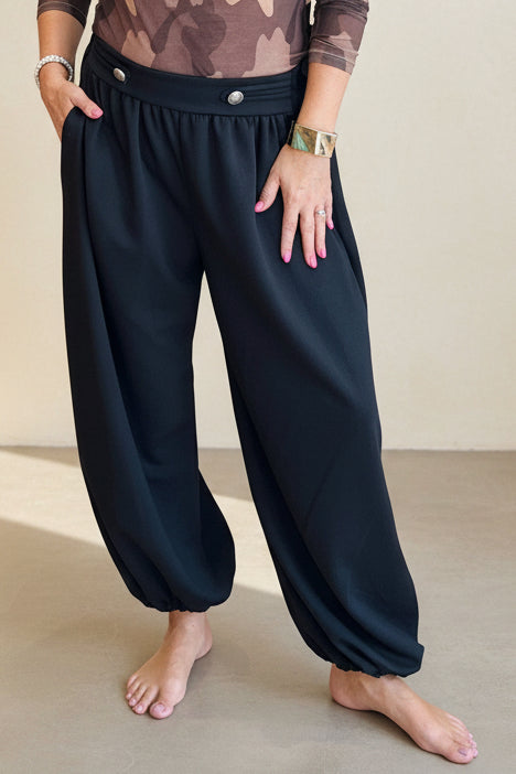 Military Detail Harem Sweat Pants