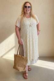 Sun Kissed Light Crochet Kaftan
