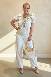 Linen Ruffle Top