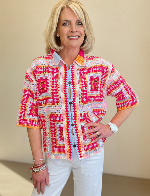 Keleidescope Crochet Shirt