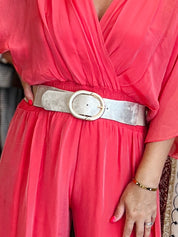 Oval  Buckle Stretch Belt