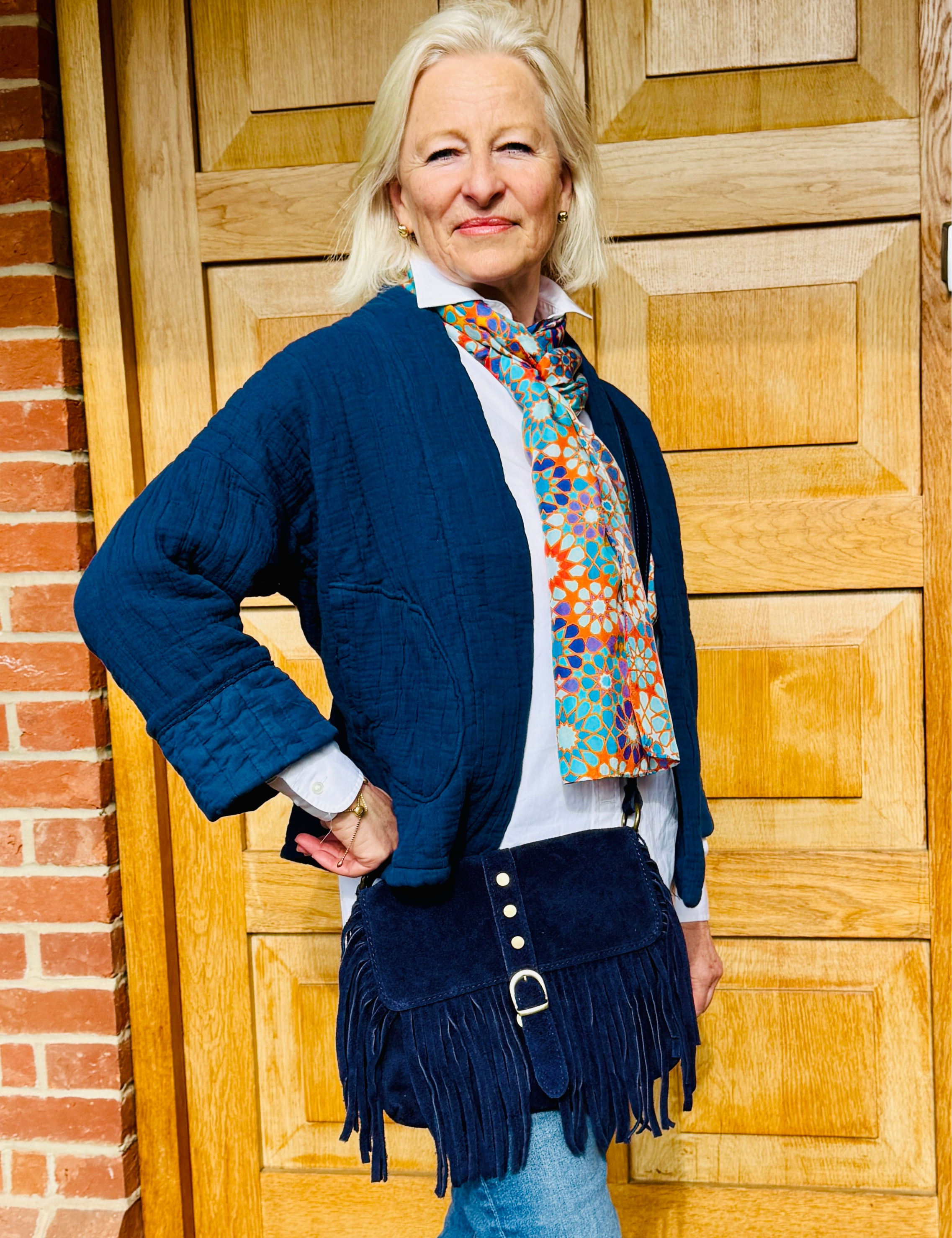 Suede Fringed Messenger Bag