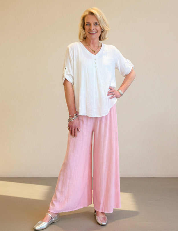 Sorrento Shirred Waist Palazzo Pants