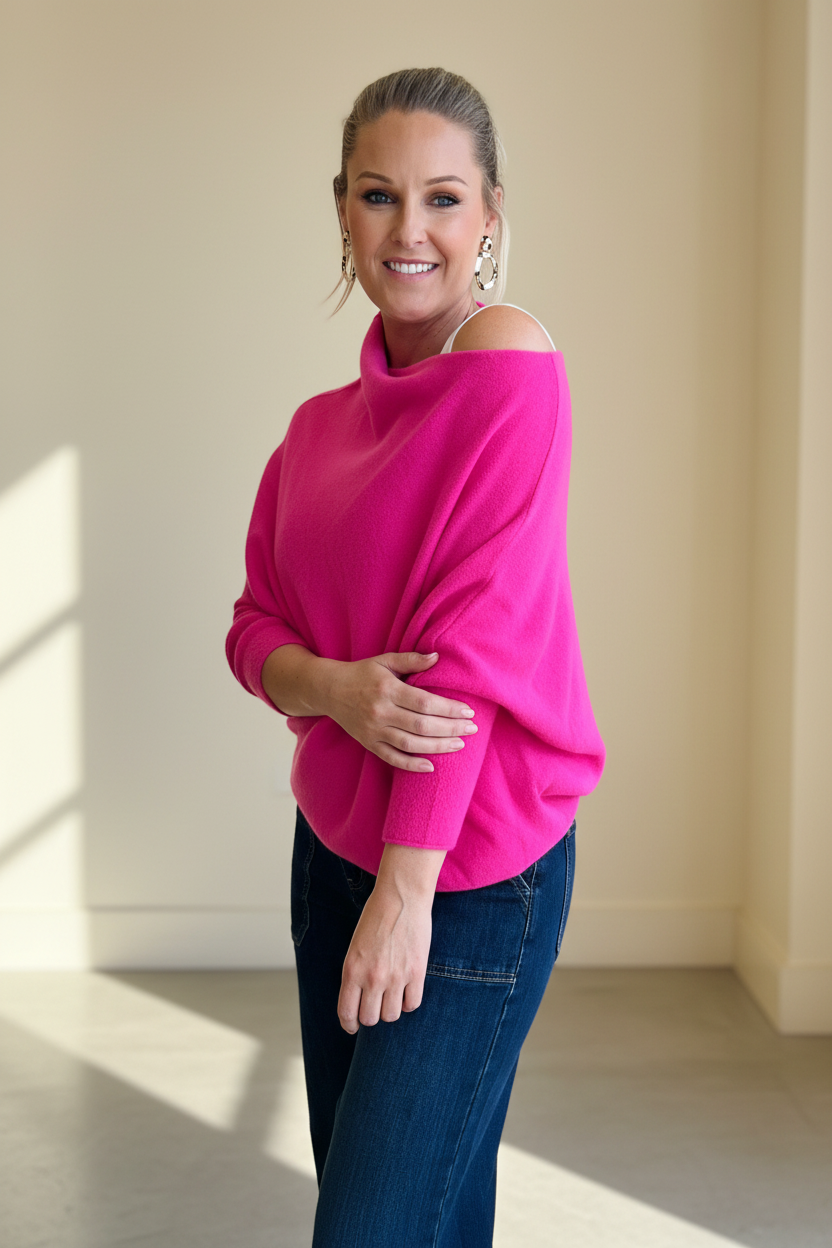 Asymmetric Slouch Italian Soft Knit