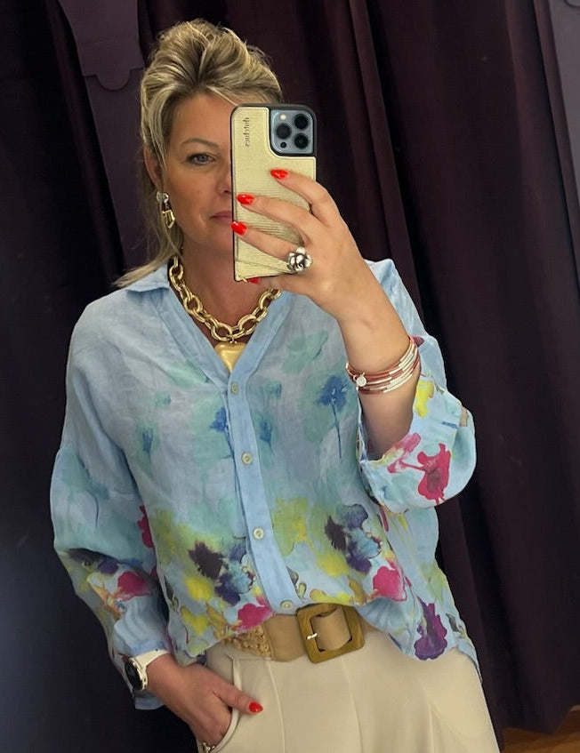 Claudia Painted Linen Shirt