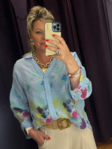 Claudia Painted Linen Shirt