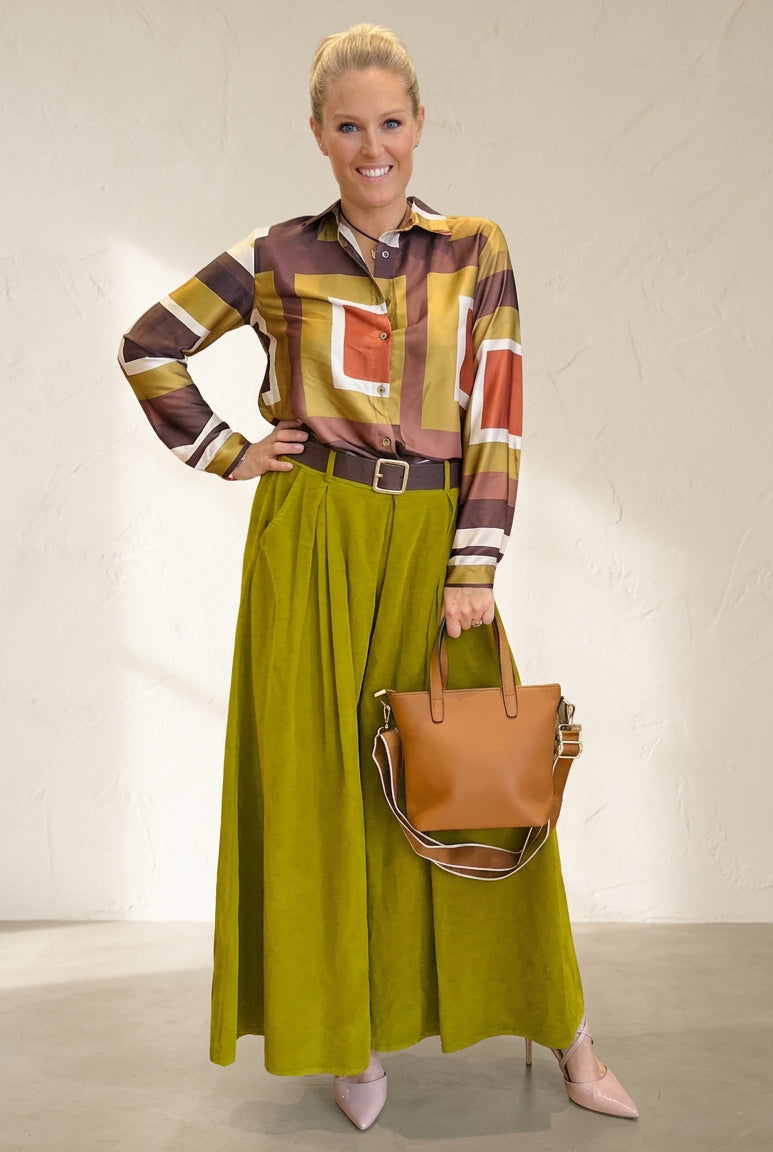 Corduroy Midi  Skirt