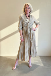 Sophia Bias Cut Gold Thread Dress