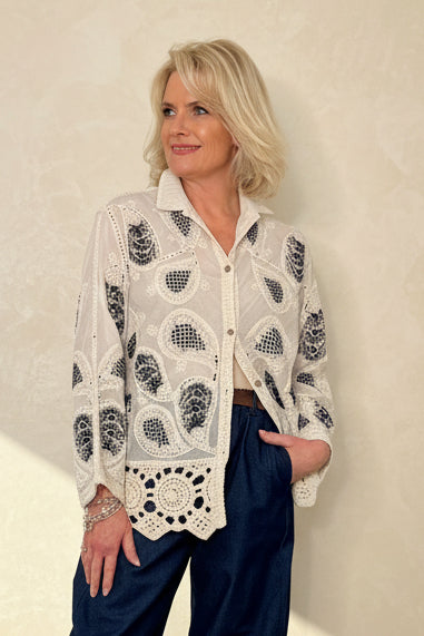 Crochet & Paisley Shirt