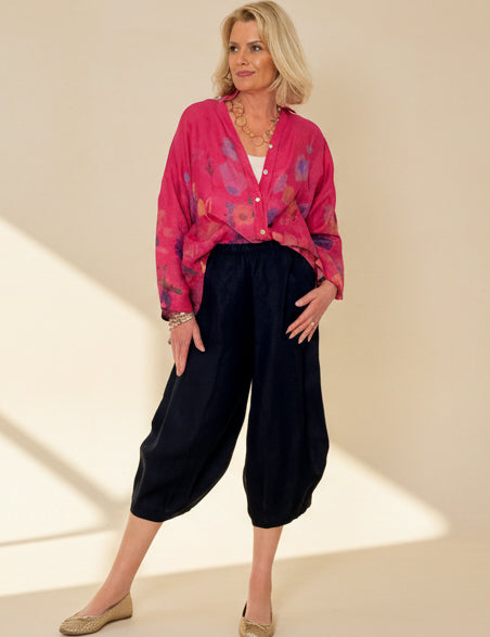 Linen Barrel Leg Cullottes