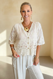 Cotton and Crochet Jacket
