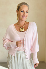 Balloon Sleeve Italian Knit Cardi
