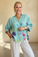 Claudia Painted Linen Shirt