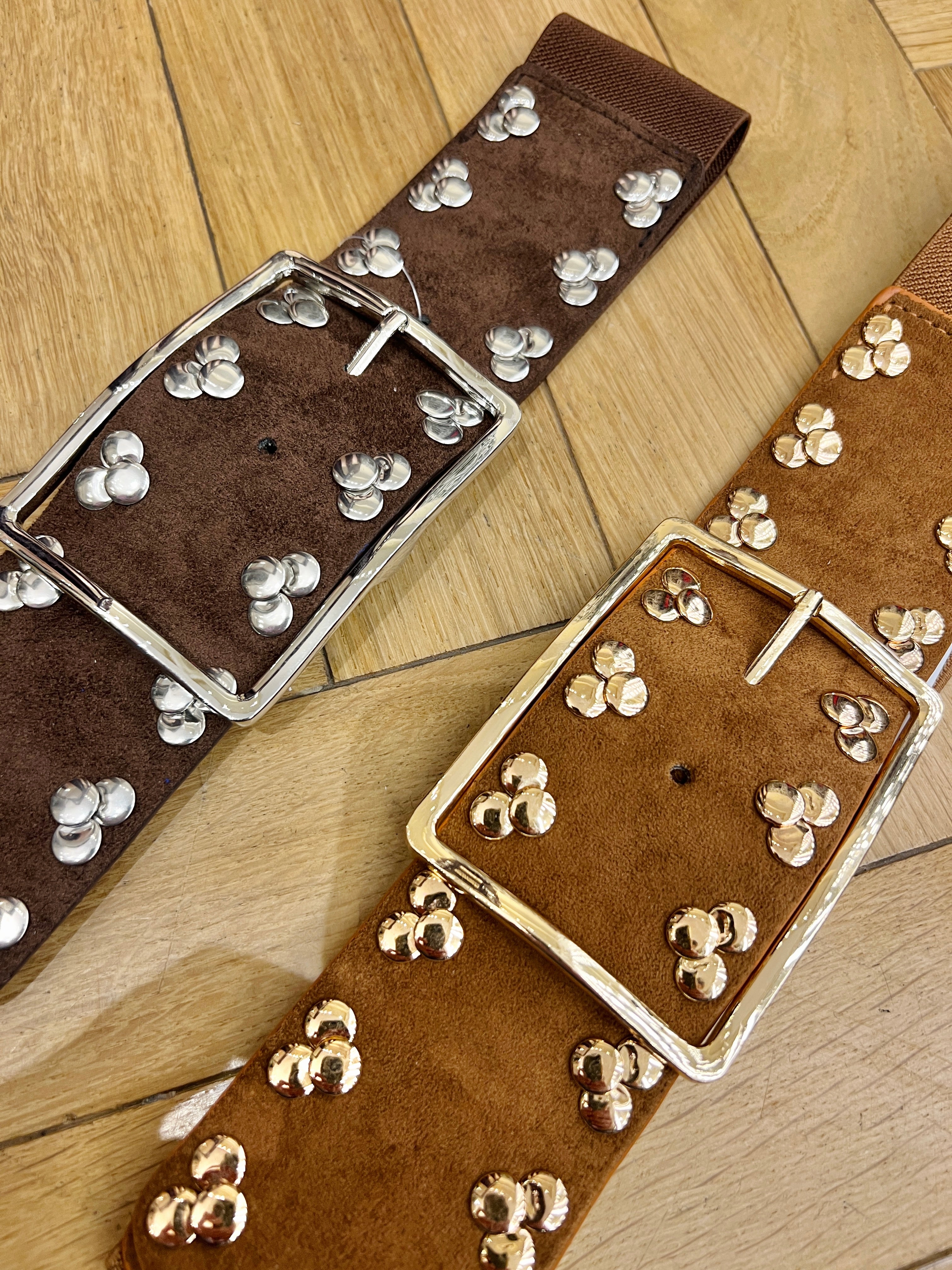 Wide Studed Buckle Belt