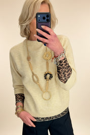 Metallic Criss Cross Knit