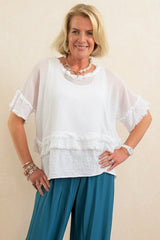 Raw Edge 2 piece Layer top