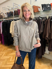 Funnel Neck Trench Jacket