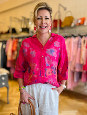 Claudia Painted Linen Shirt