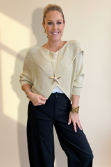 Metallic Criss Cross Knit