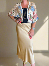 Satin Bias Cut Skirt - Plain