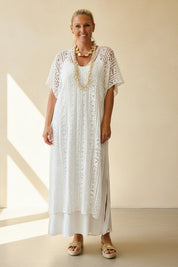 Sun Kissed Light Crochet Kaftan
